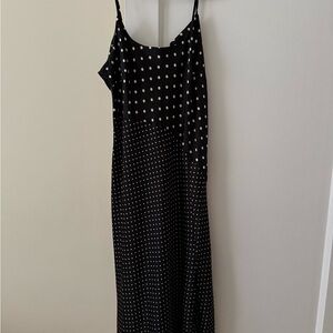 Elegant Black and White Polka Dot Dress